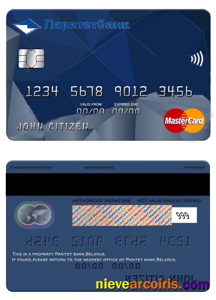 Belarus Paritet bank mastercard